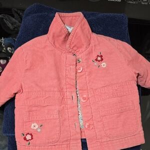 Pink Floral Jean Jacket with Decorative Embellishments